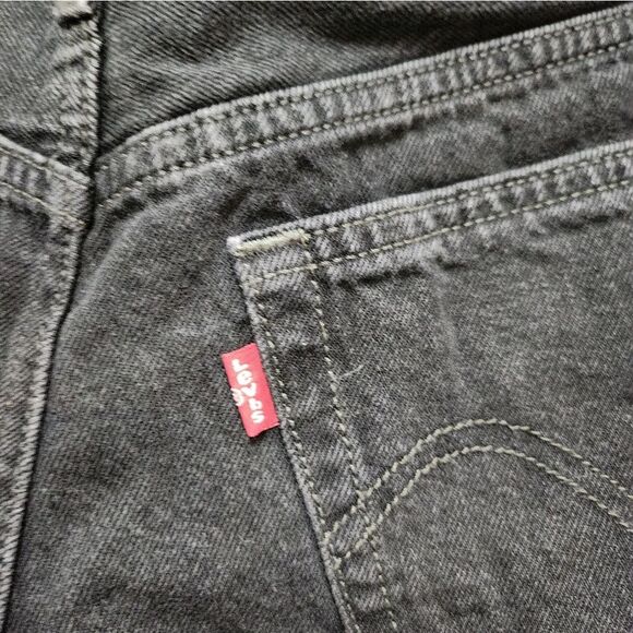 Levi's Black Jean Shorts 501 Raw Hem Shorts Sz 25 - Picture 5 of 10